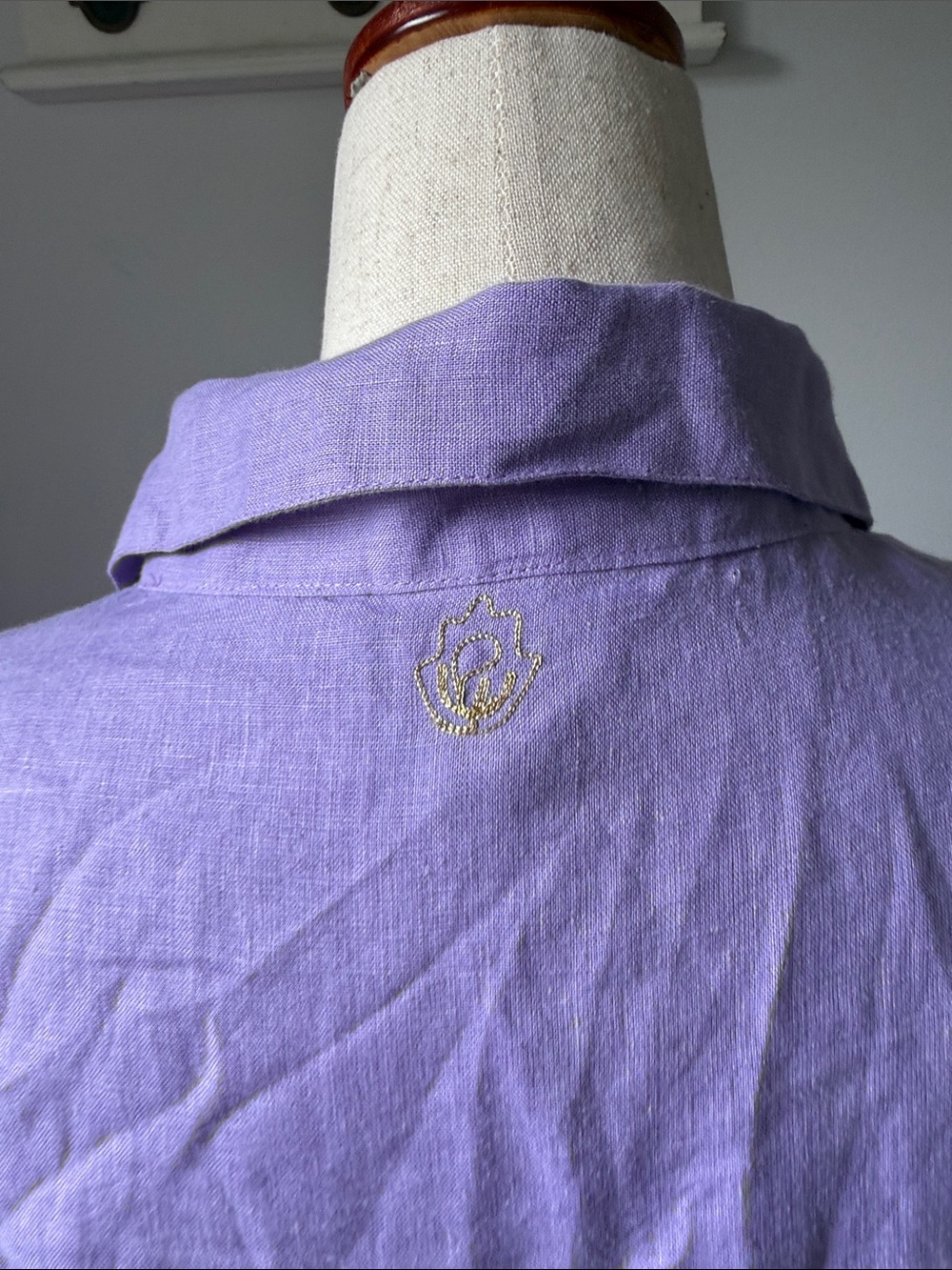 Perry Walker the Sydney Lavender Button-Front Maxi Shirt Dress - 100% Linen - Picture 8 of 11